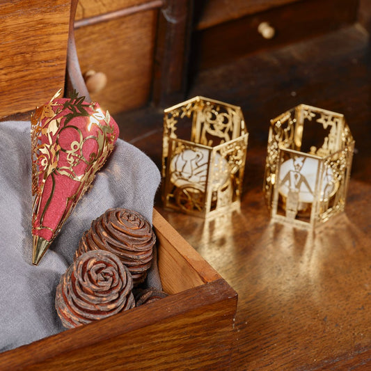 2-stk. lysestage - Fyrtøjet - 18k forgyldt