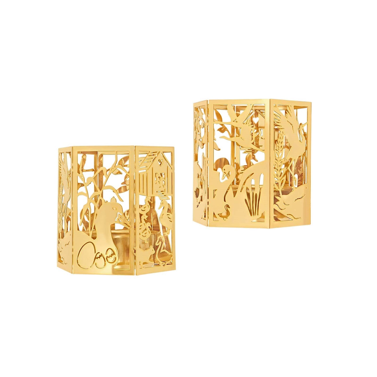 2-pk lysestage - Den grimme ælling - 18k fg