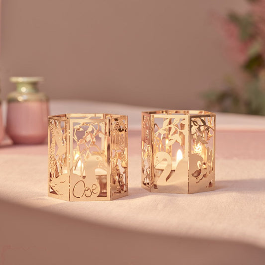 2-pk lysestage - Den grimme ælling - 18k fg