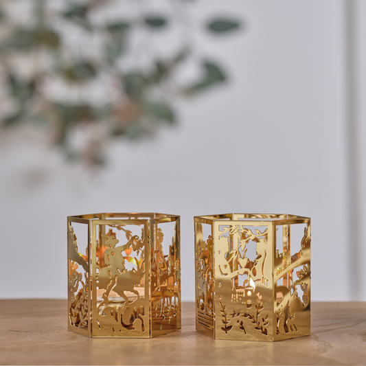 2-pk lysestage - Klods-Hans - 18k fg