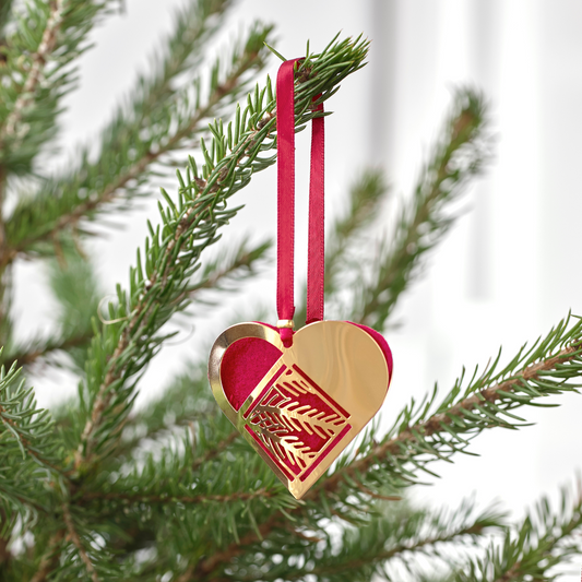 Mini julehjerte - Grangren - 18k fg