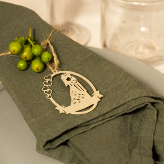 4 stk. eventyr - Prinsessen på ærten - ophæng - 18k forgyldt