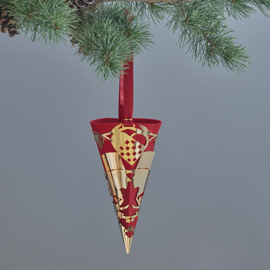 Kræmmerhus 20cm - jubilæum - 18k forgyldt