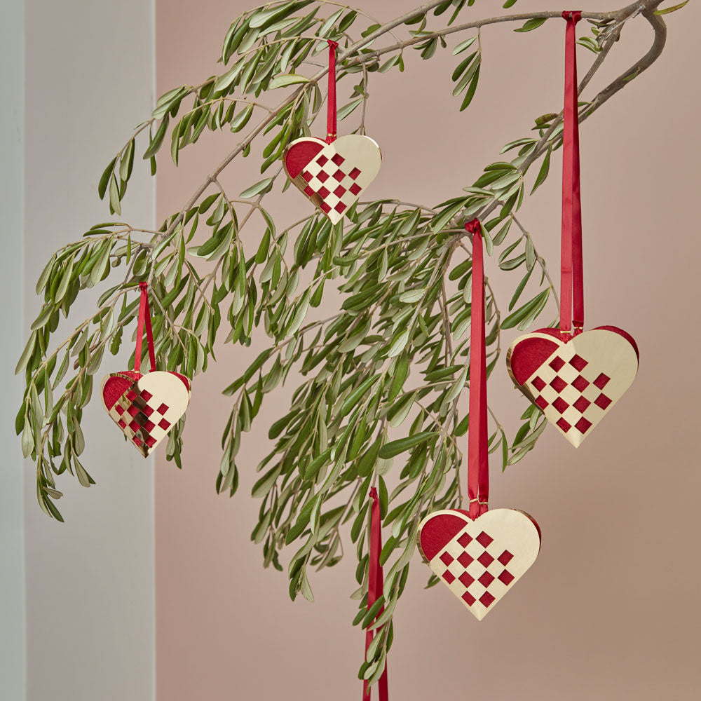 Æske med 2 små hjerter - forgyldt