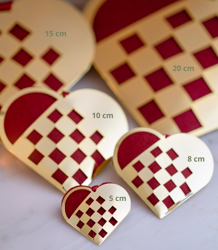 Æske med 2 små hjerter - forgyldt